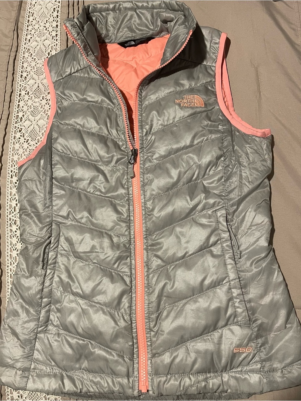 The North Face Women's Gray & Pink Insulated Vest